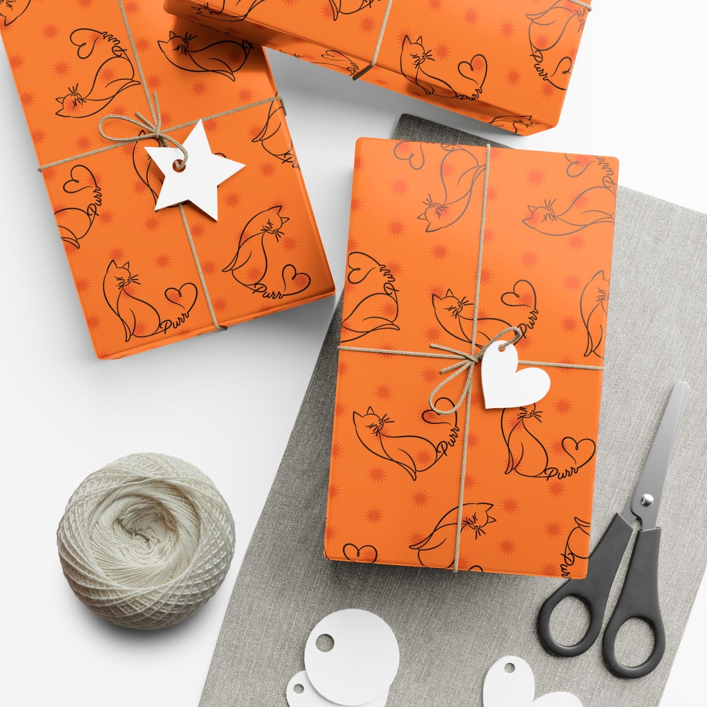 Purr Pattern All-Occasion Gift Wrap – Cat Line Art