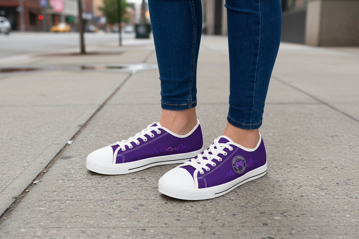 Epilepsy Warrior Purple Awareness Low Top Sneakers