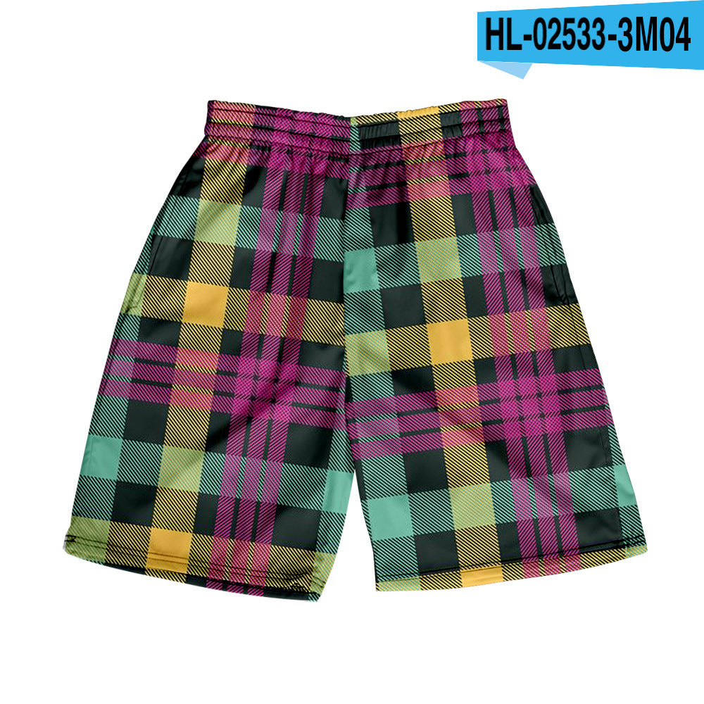 Men's Plaid Casual Beach Shorts