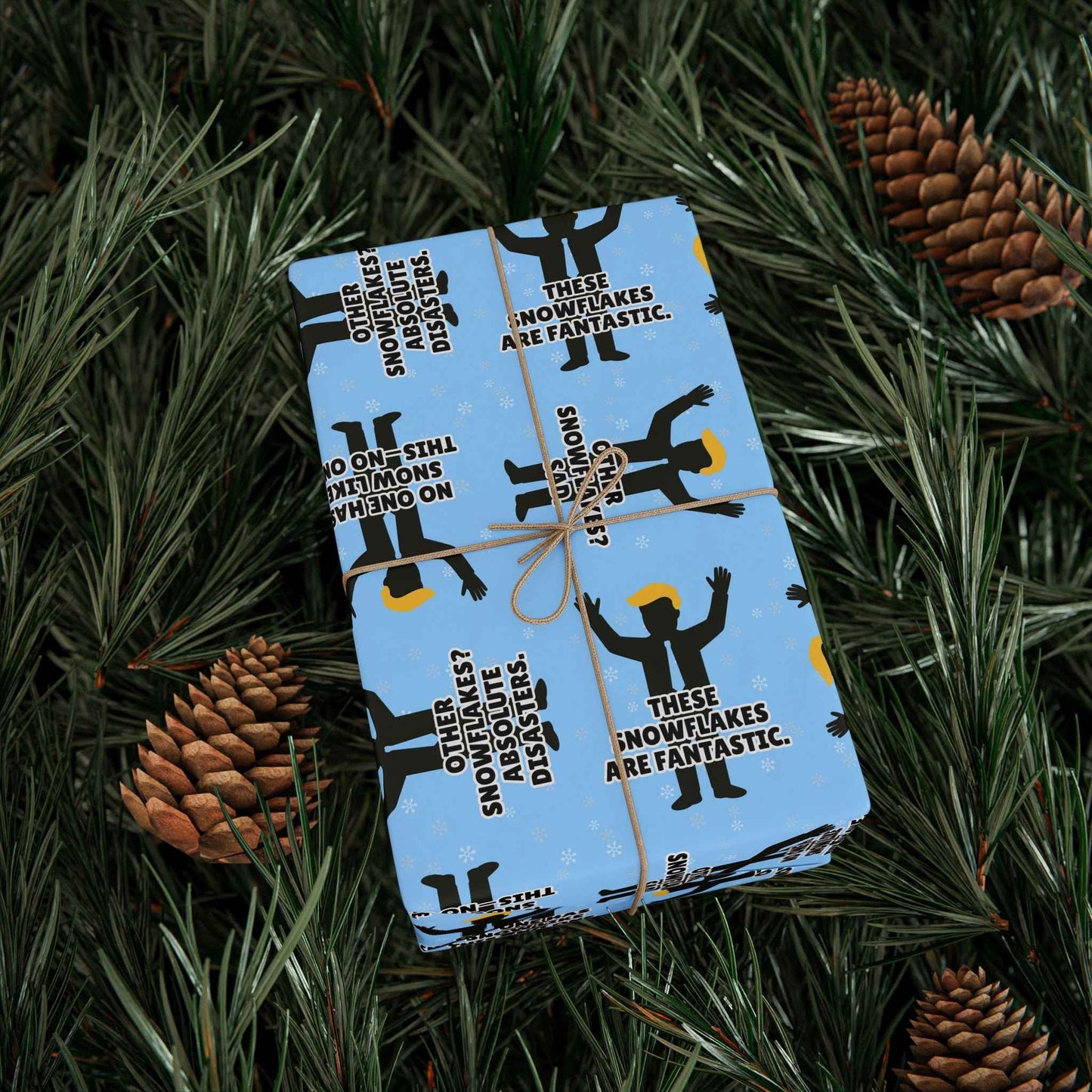 Papier Cadeau Parodique Politique Flocons de Neige de Classe Mondiale