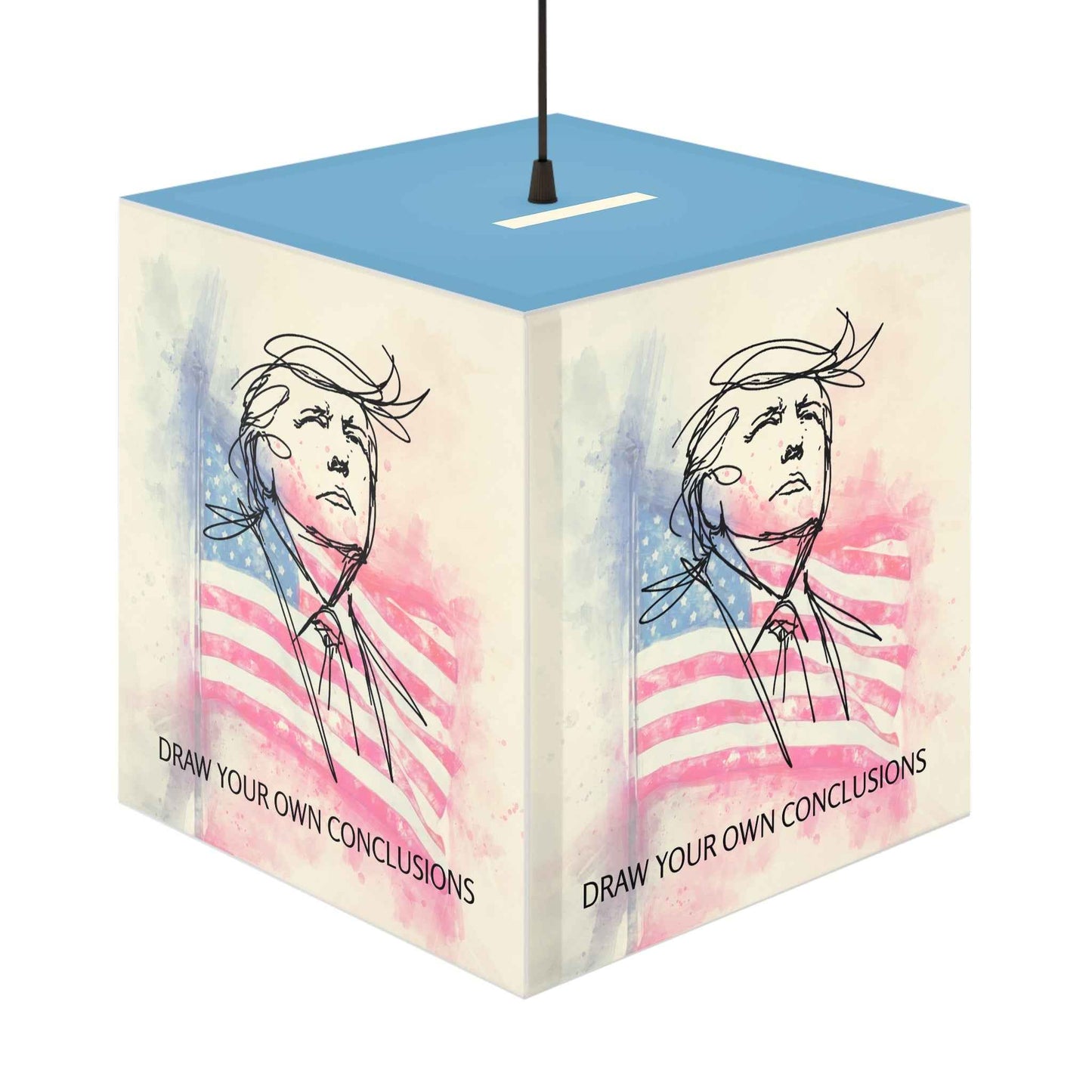 Draw Your Own Conclusions Patriotic Cube Lamp