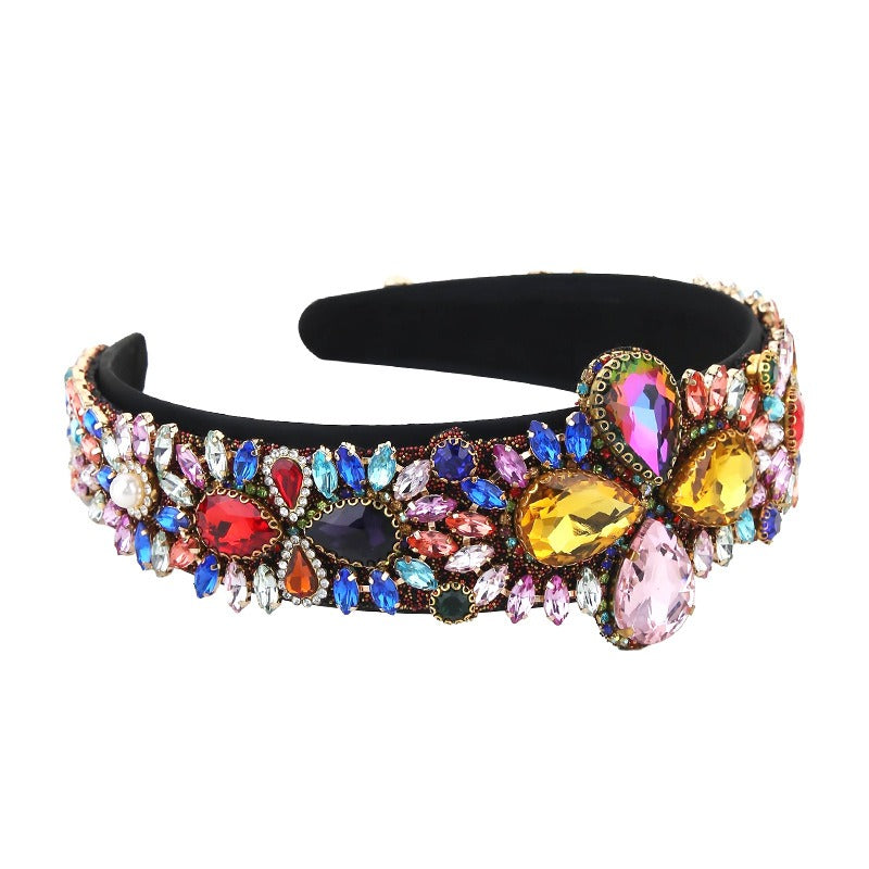 Fashionable retro wide edge sponge compression headband - Korvel
