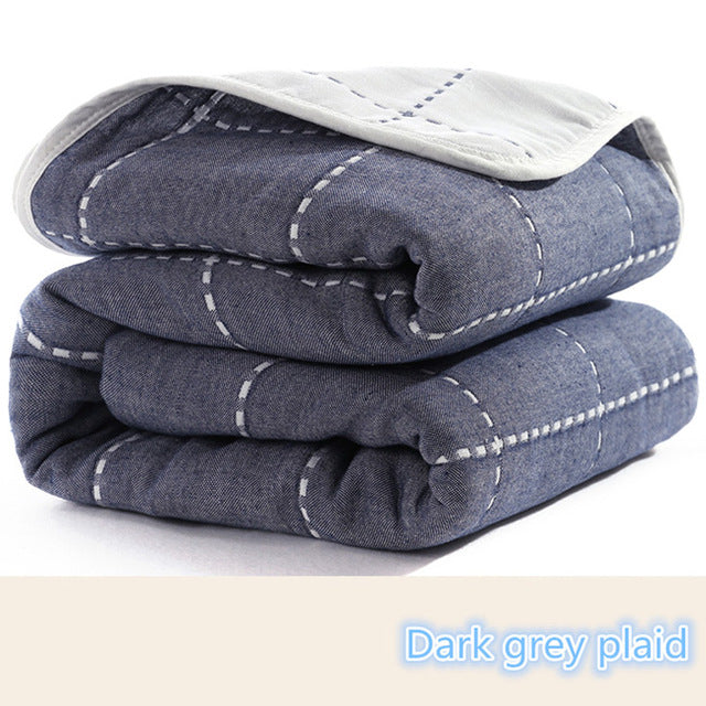 Premium Muslin Cotton Baby Receiving Blanket - 6 Layers Thick