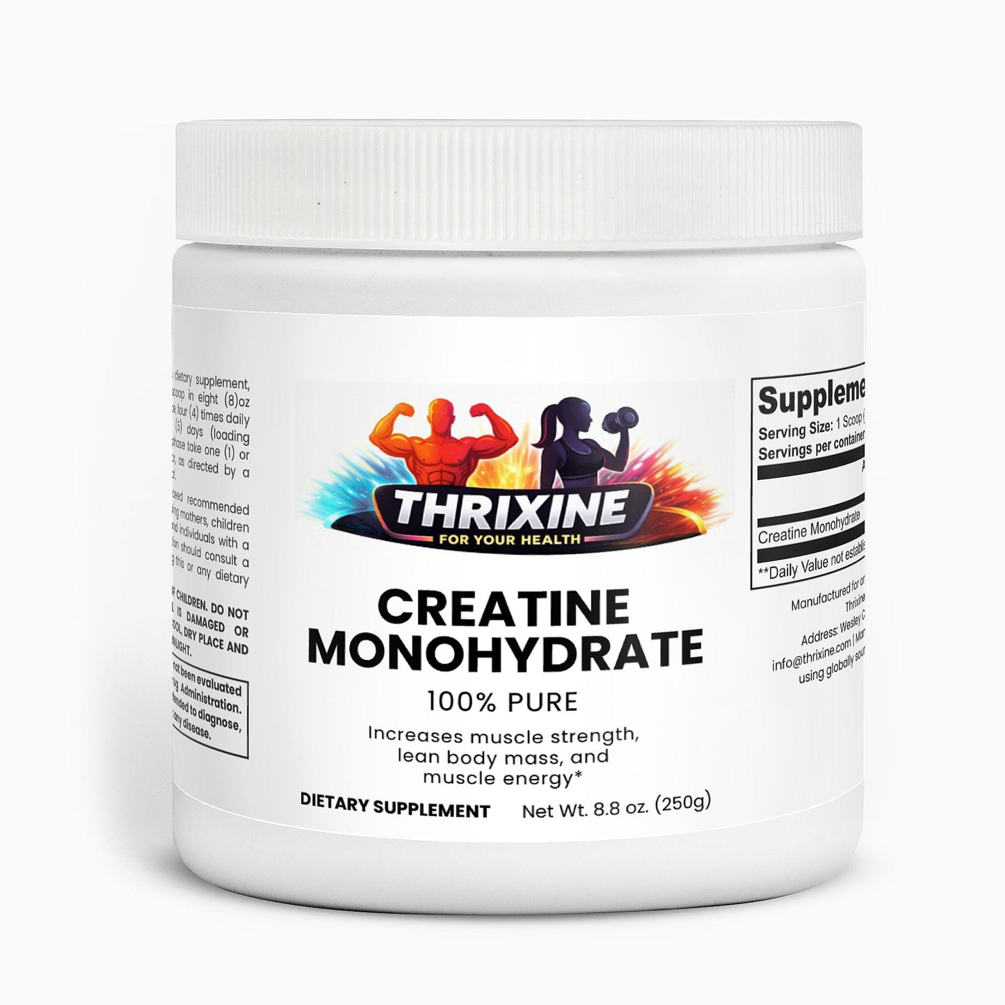Thrixine Créatine Monohydrate - Qualité Premium, Fabriqué aux États-Unis