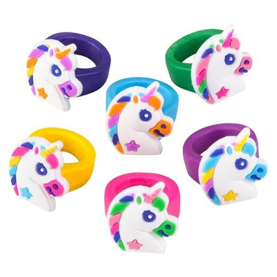 Unicorn Rubber Rings - 36 Pack Party Favors