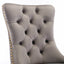 Tufted solid wood velvet cushioned dining chair, gold-plated stainless steel nail leg heads, 2 pieces in gray and gold - Korvel