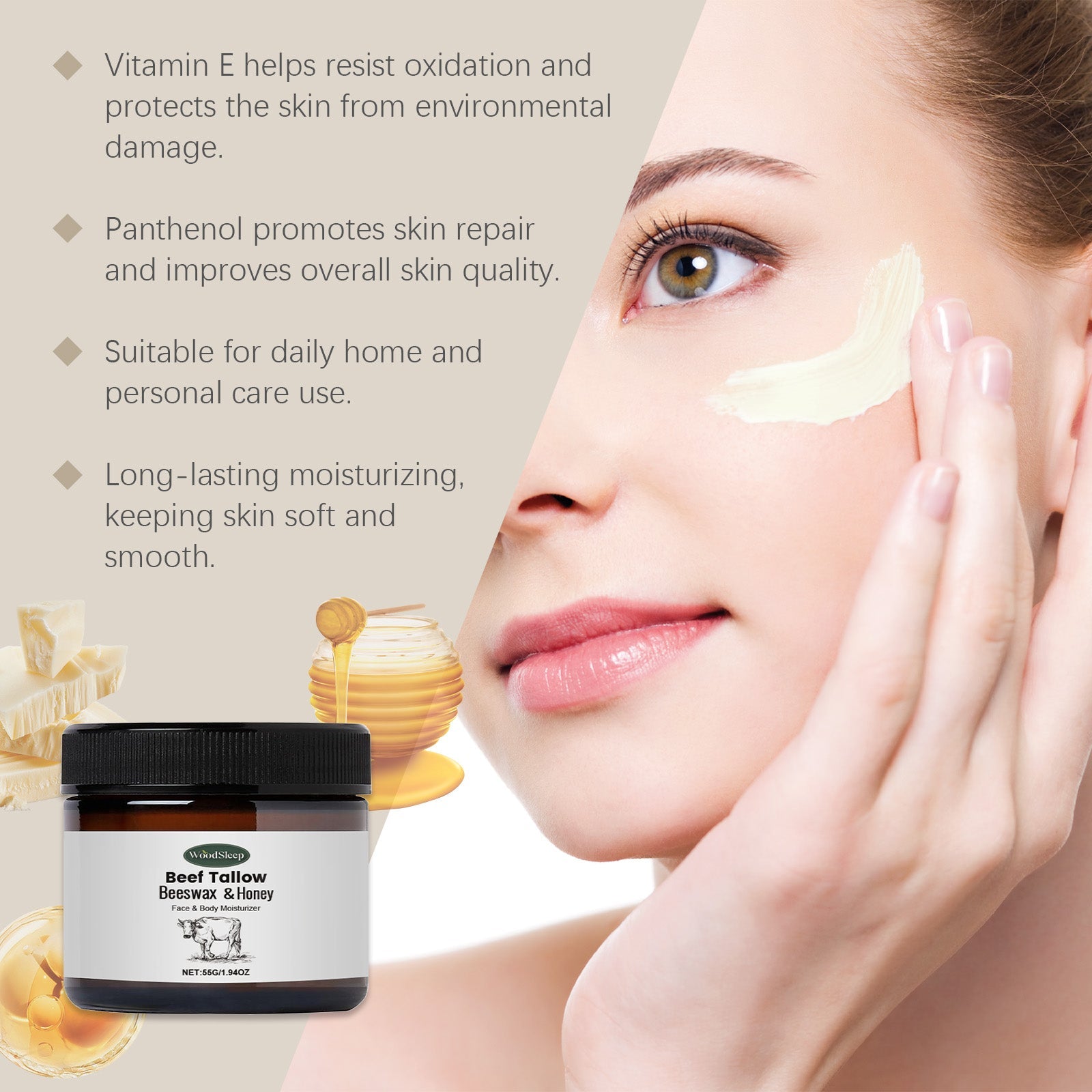 Tallow Moisturizing Cream Moisturizing Cream Face Care Brightening Skin, Firming And Tenderizing Skin - Korvel