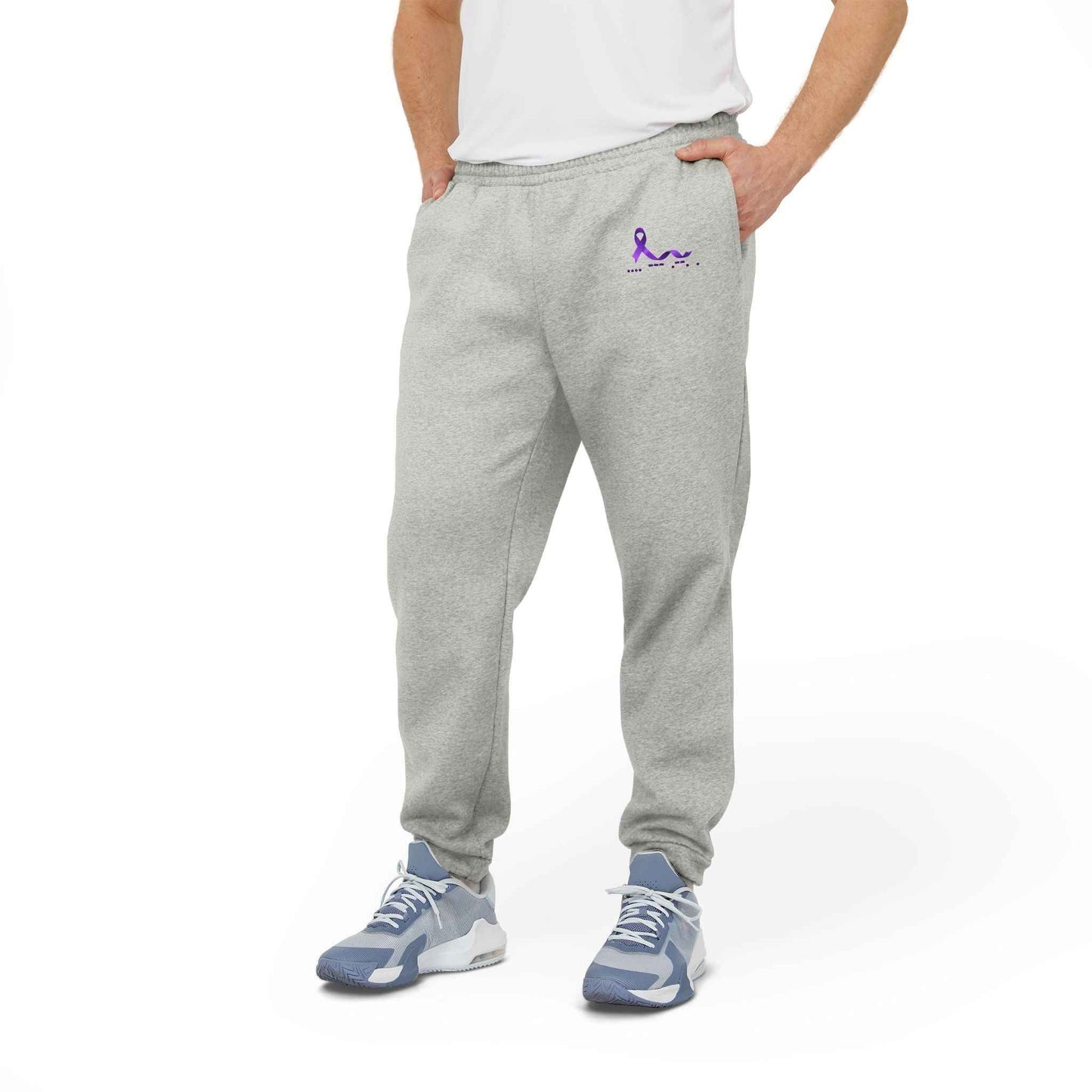 Epilepsy Awareness HOPE Morse Code Men's Joggers - Purple Ribbon