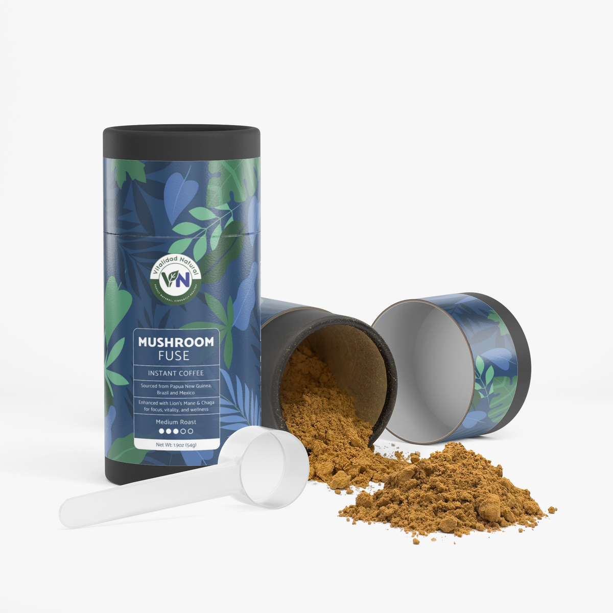 Café Instantané Mushroom Fuse - Mélange de Torréfaction Moyenne