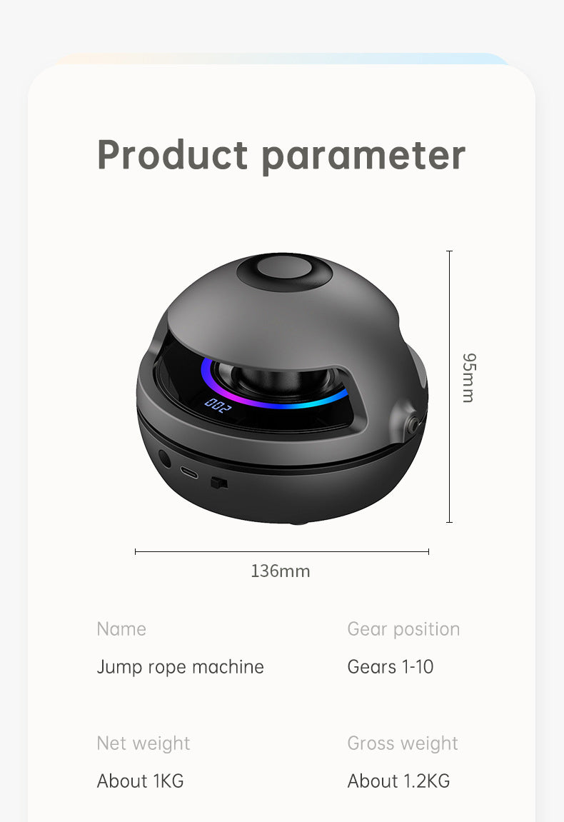 Smart Rope Skipping Machine Smart Jump Rope Machine 10-level Speed Adjustment Led Seven-color Light Wireless Music Function - Korvel