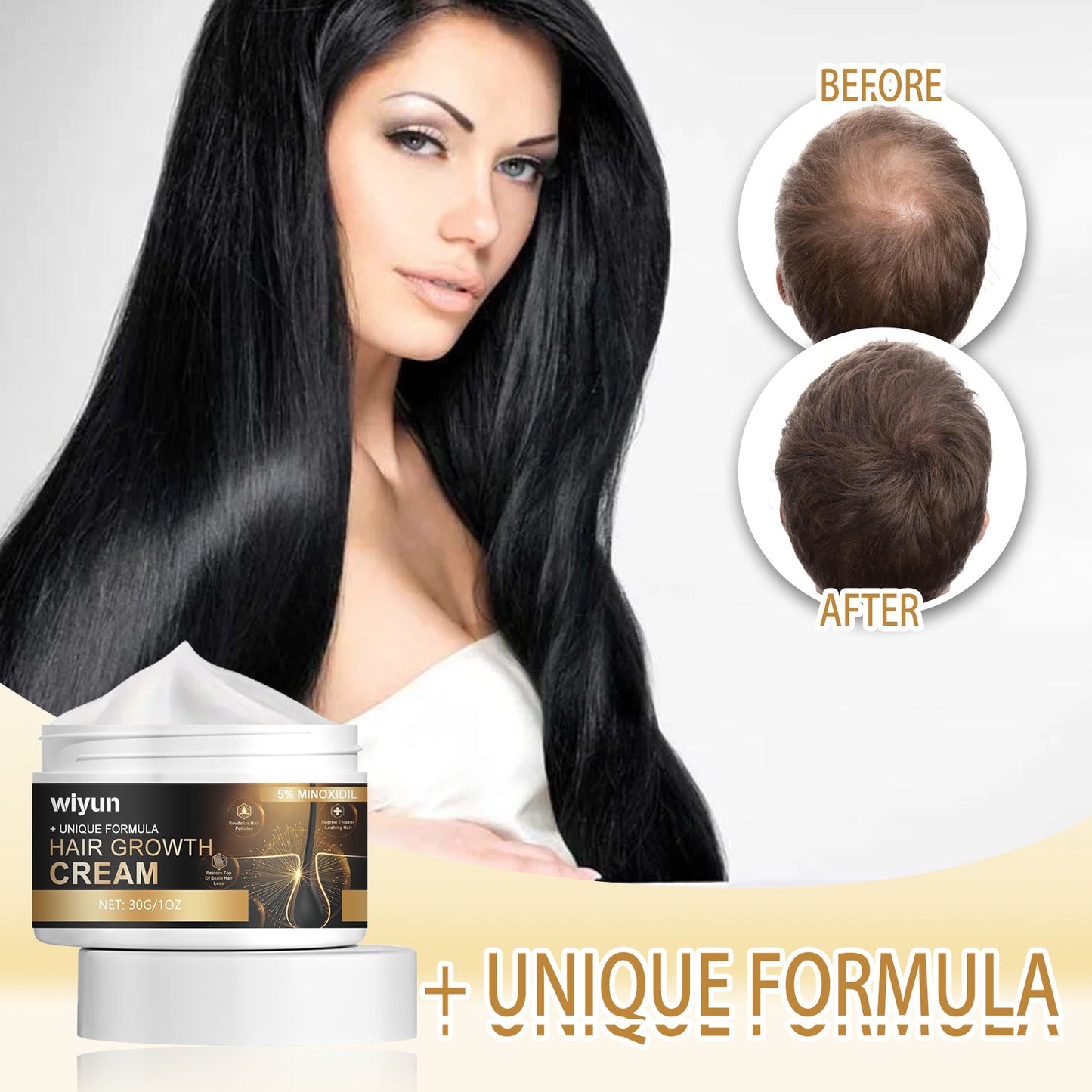 Hair Growth Cream, Thick Hair Strong Hair Nourish Scalp Hair Root Smooth Furry Split Hair Cream - Korvel