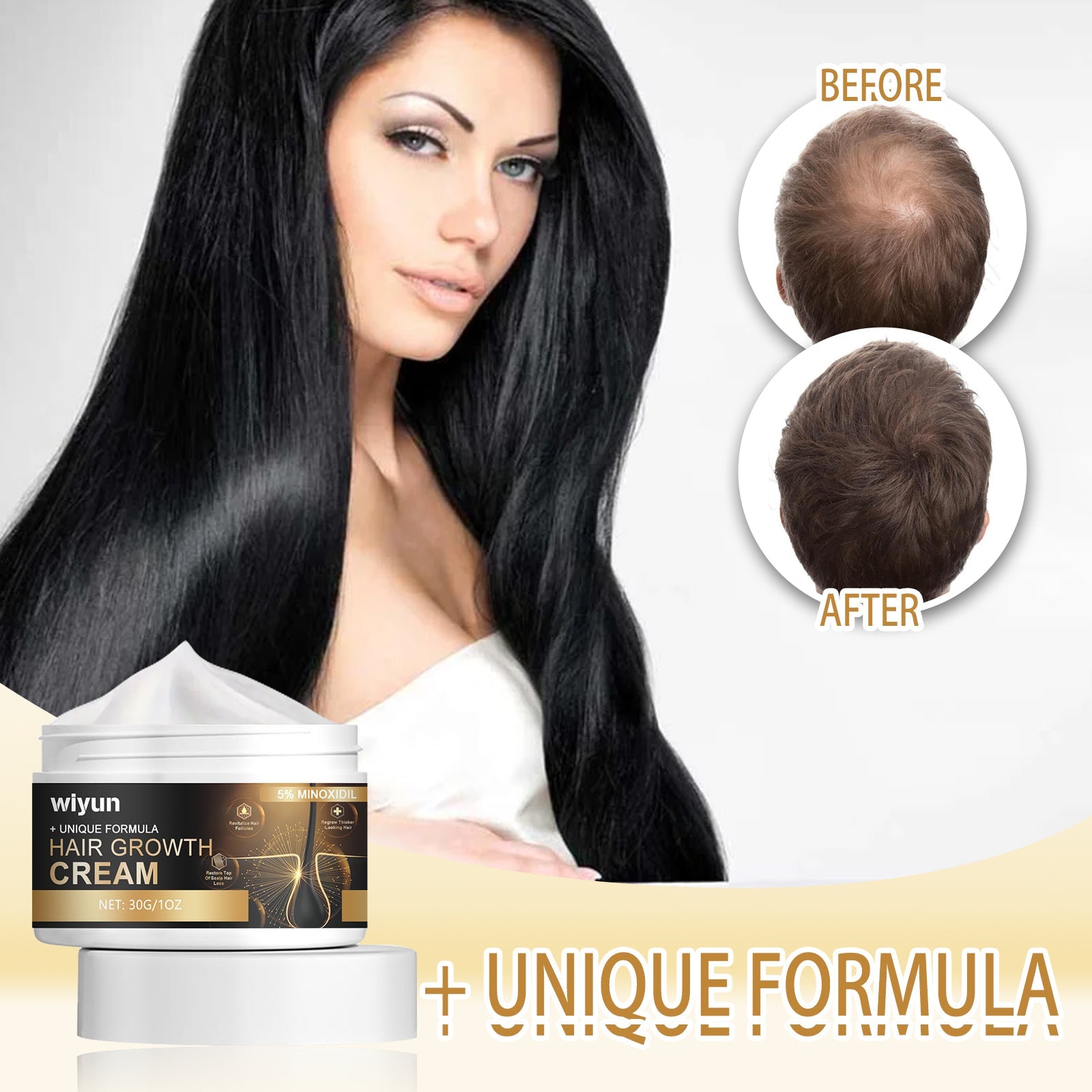 Hair Growth Cream, Thick Hair Strong Hair Nourish Scalp Hair Root Smooth Furry Split Hair Cream - Korvel