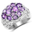 2.64 Carat Genuine Amethyst Sterling Silver Engagement Ring