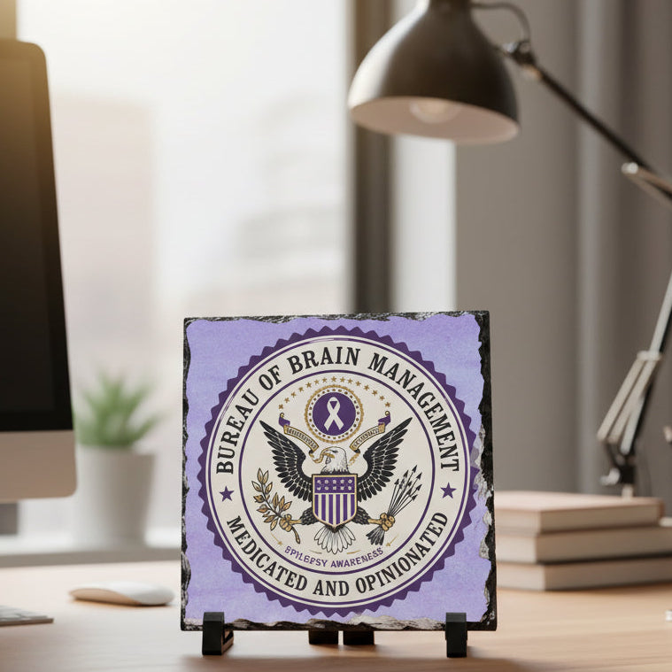 Plaque en ardoise du Bureau de la Gestion du Cerveau - Signalisation de bureau