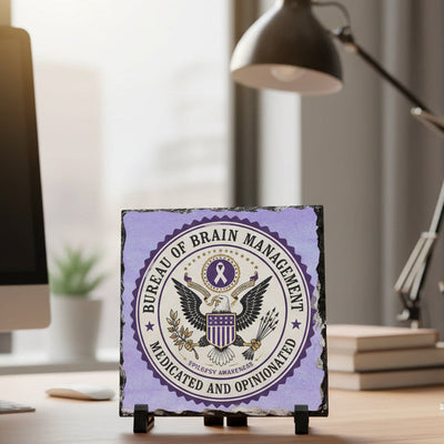 Bureau of Brain Management Slate Plaque - Desk Sign