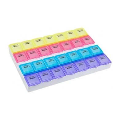 Ezy Dose Monthly Pill Planner - 28-Day Organizer with Large Compartments