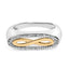 Anillo de Infinito con Acento de Diamante en Plata de Ley Baño de Oro de 14K