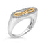 Anillo de Infinito con Acento de Diamante en Plata de Ley Baño de Oro de 14K