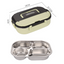 Microwaveable portable 304 stainless steel heat preservation rectangular lunch box fresh lunch box - Korvel