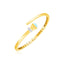 14k Yellow Gold Crossover Hinged Bangle Bracelet with Turquoise & Diamonds