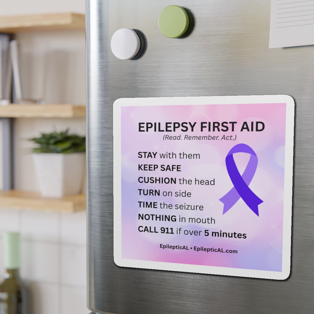 Imán de Primeros Auxilios para Epilepsia | Lee. Recuerda. Actúa.