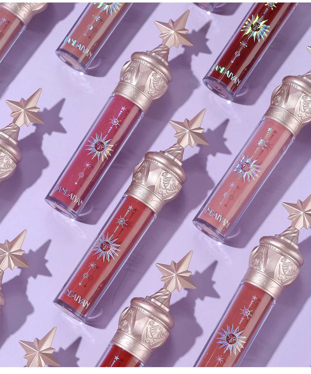 HANDAIYAN Small Star Stick Lip Gloss Lipstick Water Light Film Mirror Lip Glaze Glass Lip Gloss Moisturizing Lasting Not Easy To Fade - Korvel