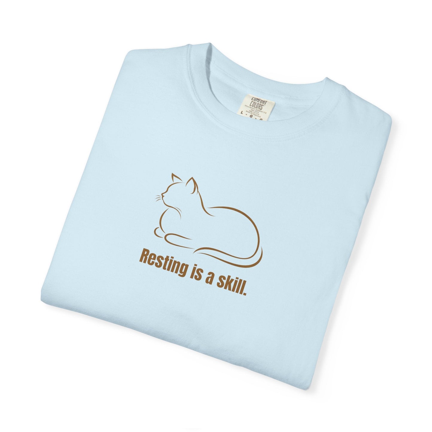 Camiseta de gato 'Descansar es una habilidad'