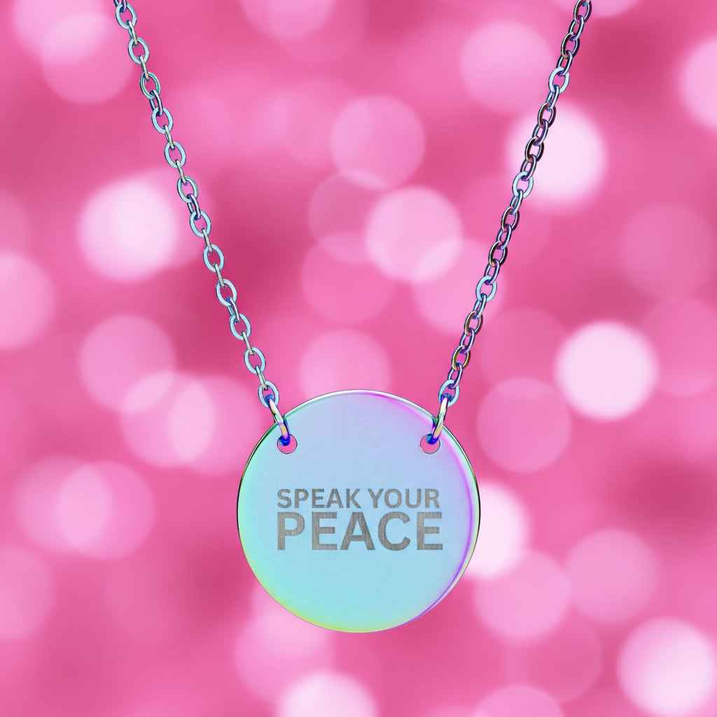 Speak Your Peace Circle Necklace - Engraved Jewelry