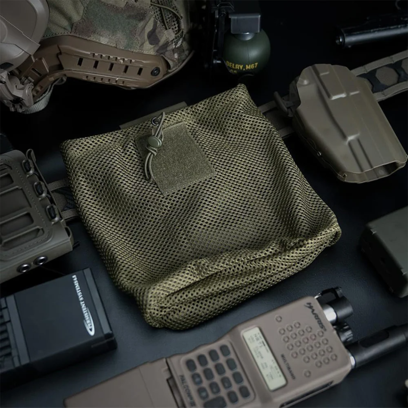 Tactical Dump Pouch Foldable High Capacity Nylon Mesh MOLLE Belt Compatible Lightweight Durable - Korvel
