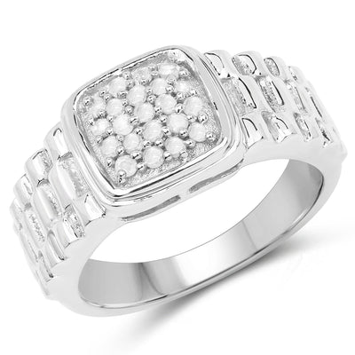 0.25 Carat Genuine White Diamond Sterling Silver Engagement Ring
