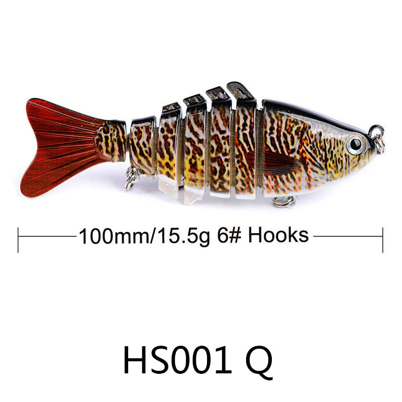 10cm Luya Bait Multi-Section Fish Plastic Hard Bait 15.5g Seven Sections Luya Bionic Bait Section Long Distance Cast Fake Bait Bait - Korvel