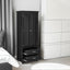 Tall Storage Cabinet with Two Drawers for Bathroom/Office, Black - Korvel