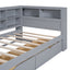 Wooden Twin Size Daybed with Storage and USB Ports - Grey