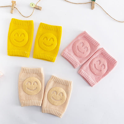 Woolen loop baby socks, elbow protection, walking and crawling, knee protection, baby and child knee protection, smiling face knee protection - Korvel