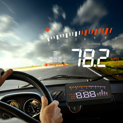 X5 Car HUD Head Up Display OBD II EOBD Automatic Matching Overspeed Warning System Projector Windshield Car Voltage Speed Alarm - Korvel
