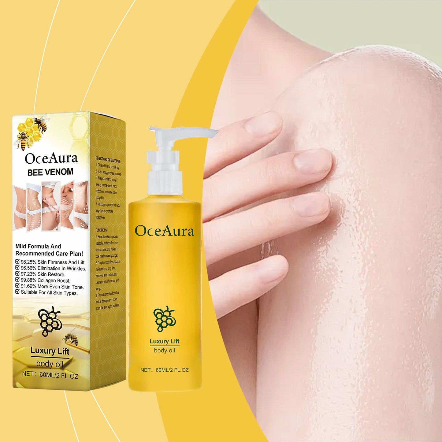 Body Skin Firming Care Oil Nourishes smooth skin Moisturizing Moisturizing Massage Body oil - Korvel