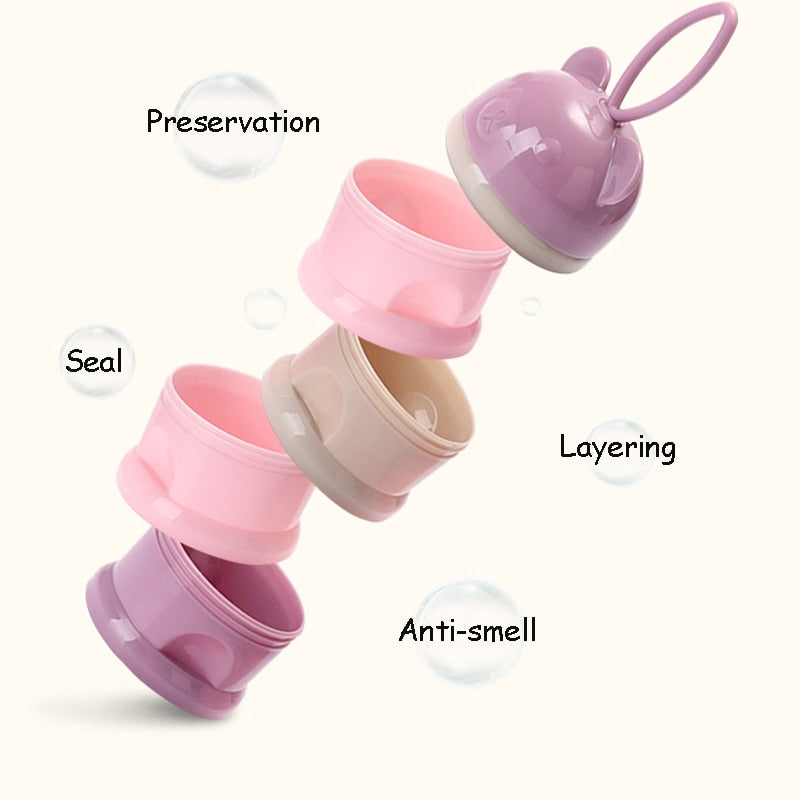 Boîte de rangement portable pour aliments pour bébés Bear Style - 3/4 couches