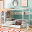 Twin Size House Bed with Two Drawers and Wardrobe - White