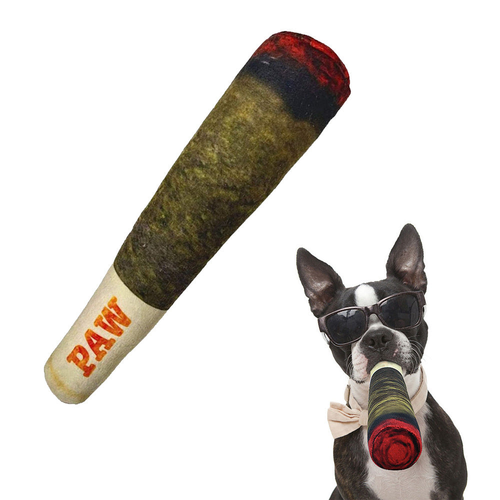 Dog voice toy green simulation cigar plush pet toy - Korvel