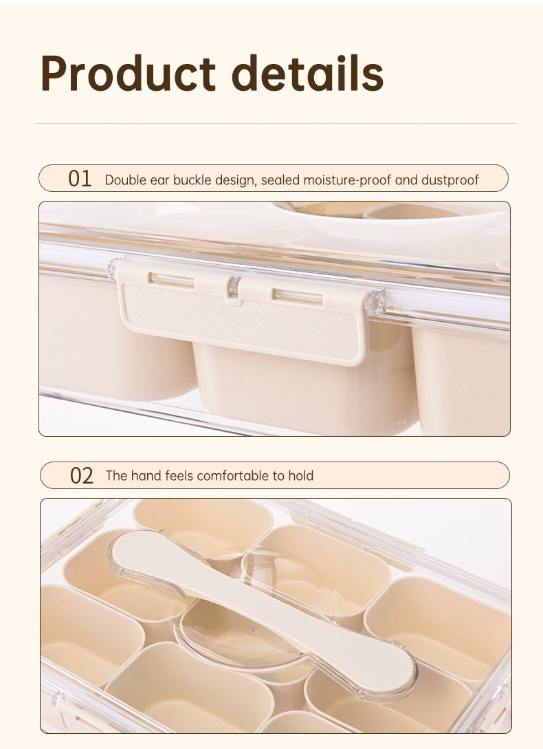 Design Sealed Snackle Storage Box With 9pcs Divider Plastic Divided Veggie Tray With Lid And Handle - Korvel
