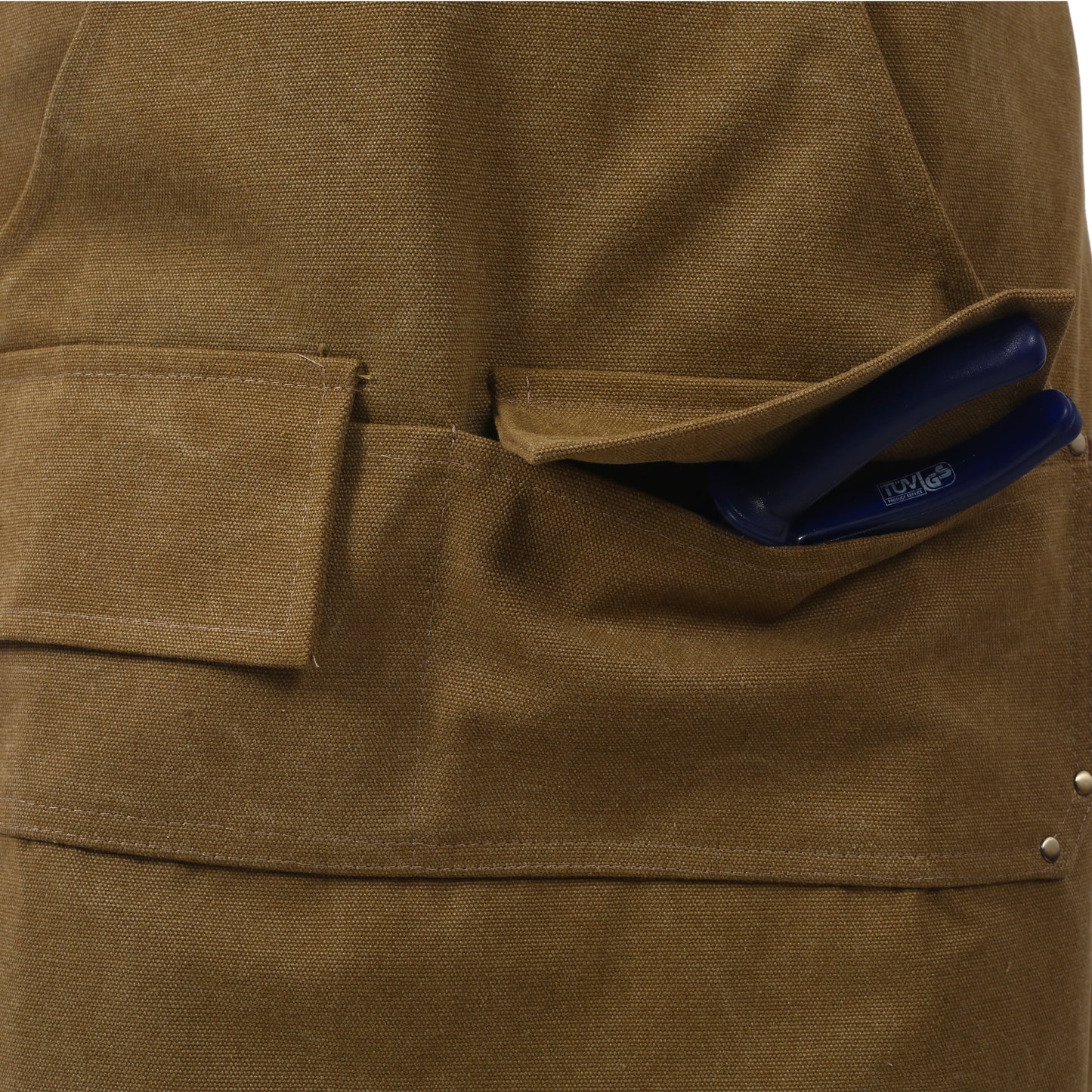 Long heavy-duty canvas tool apron, carpenter apron, carpenter 16 ounces, fully adjustable, no need for waxing - Korvel