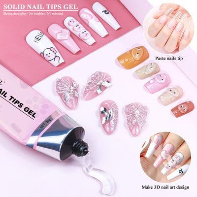 20ml/30ml Strong Nail Tips Glue Gel UV for Nails Rhinestones Resin Gem Jewelry DIY Decorations Adhesive Nail Fake Glue - Korvel