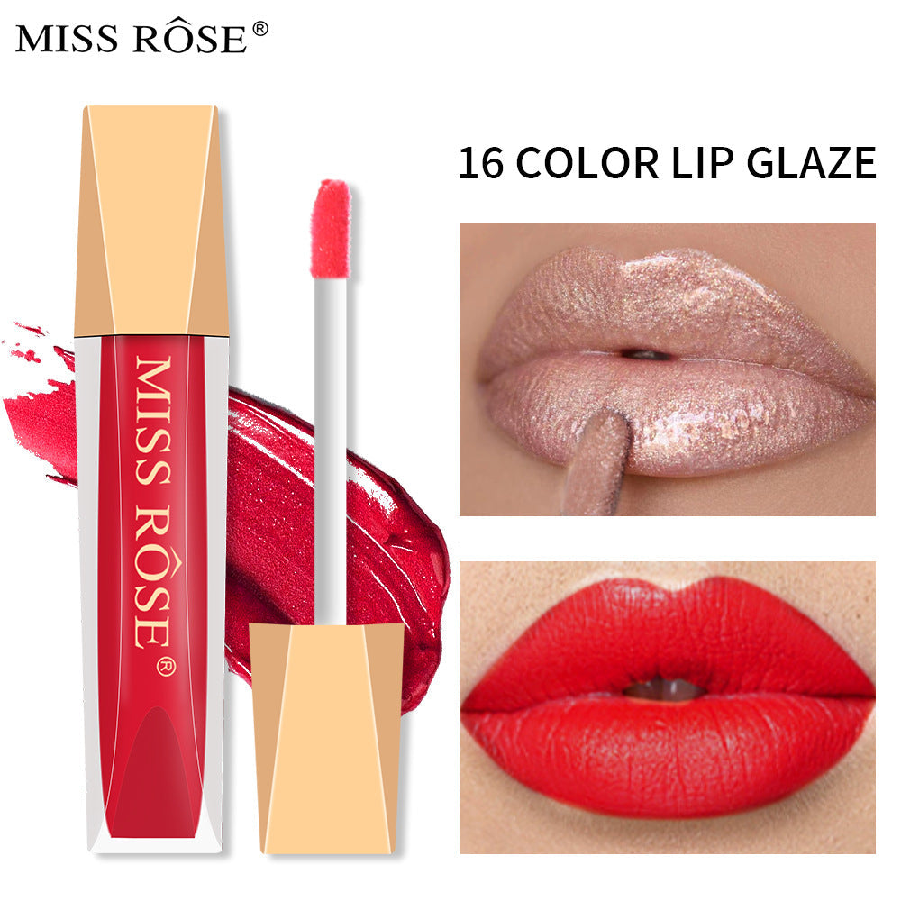 Velvet Matte Pearlescent Lip Gloss - Non-Fading & Non-Stick
