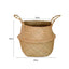Scandinavian Style Wicker Handbasket Flower Pot Rattan Weave Plant Grass Woven Floor Folding Wicker Basket Weaving - Korvel