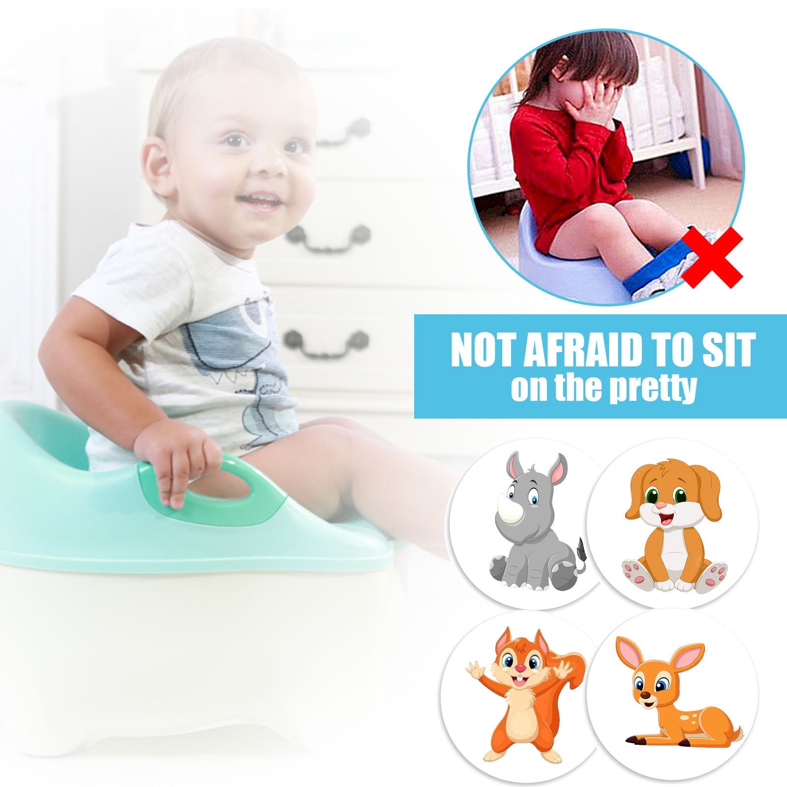 Potty Training Stickers Children's Potty Pee Training Cartoon Personality Paper Assisted Reward Stickers - Korvel