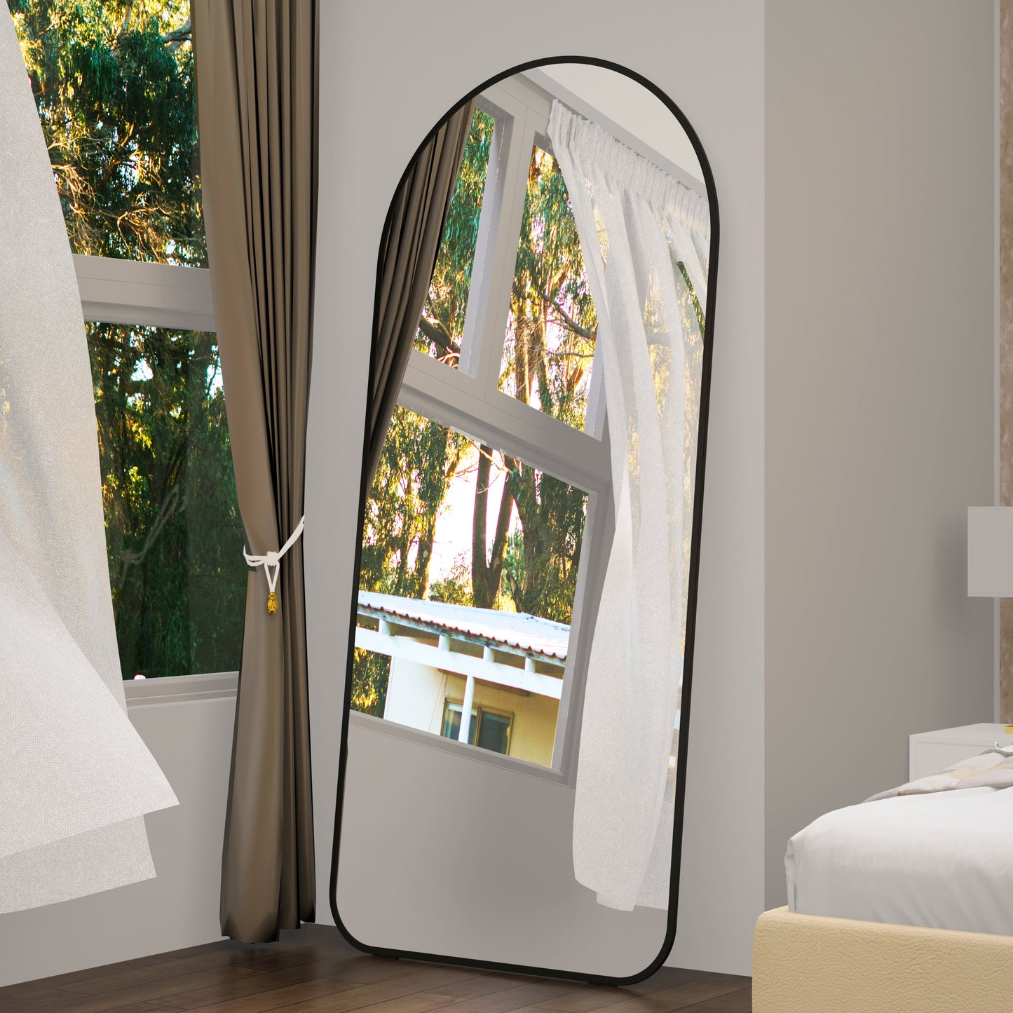 71" x 32" Oversized Full Body Mirror - Elegant Black Frame