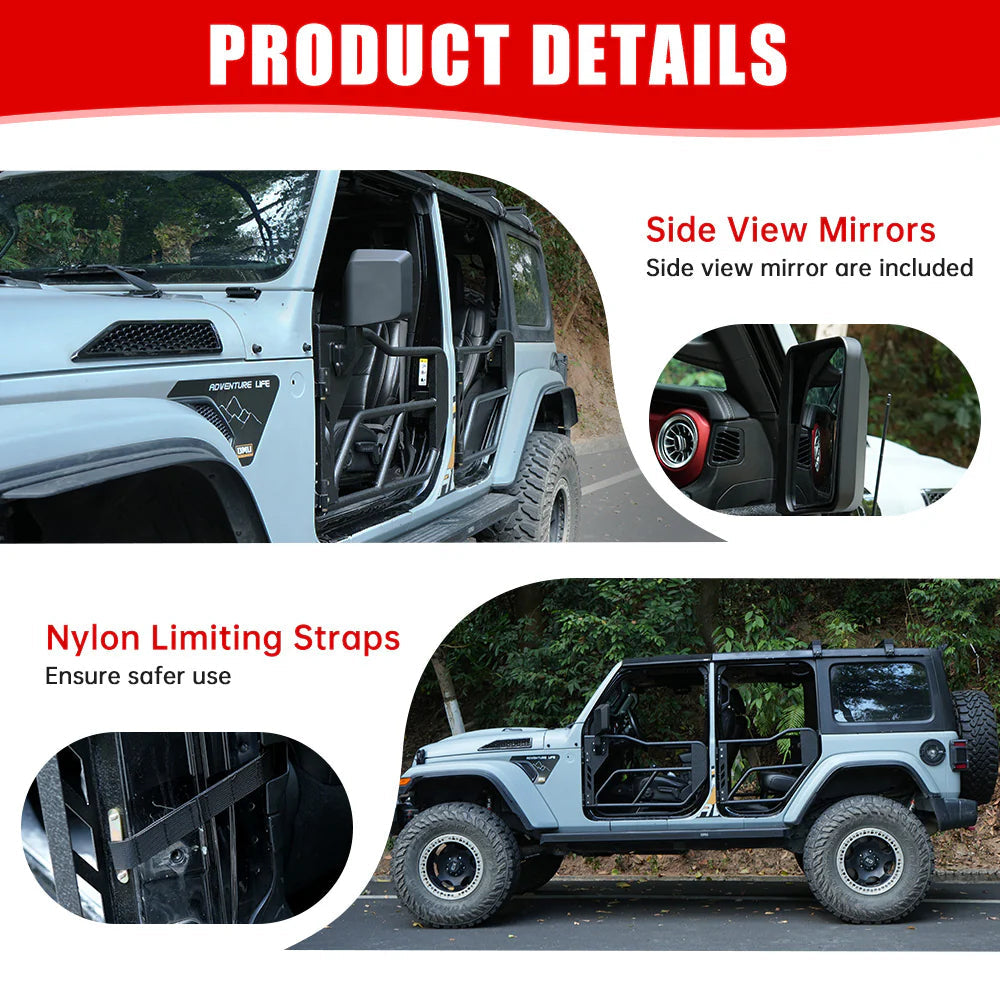 Portes Tubulaires Jeep Premium pour Wrangler JL & Gladiator JT (2018-2024)