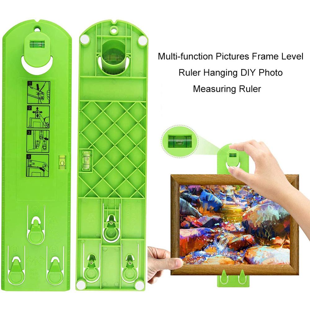 New DIY Photo Frame Level Ruler Picture Frame Hanger Hooks Easy Wall Hanging Tools Photo Hang Levels Ruler Multi-Tool Dropshippe - Korvel