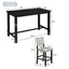 Conjunto de Comedor de Altura de Mostrador TREXM de 5 Piezas en Espresso y Beige