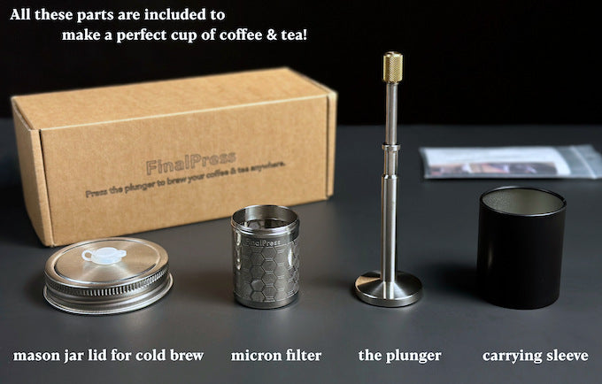 FinalPress Coffee inf Infuser Stainless Steel Filter Coffee Machine Drip Bags Infuser Portable Brewer for Hot Cold Filter Holder - Korvel